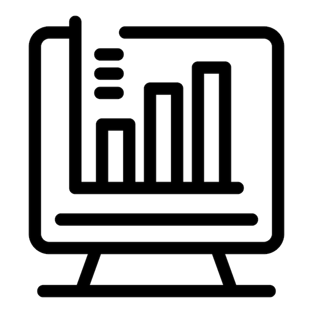 computer showing growing bar chart for business presentation