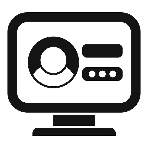 Computer showing user profile with login and password