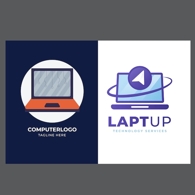 computer tech logo computer logo template software development vector logo design