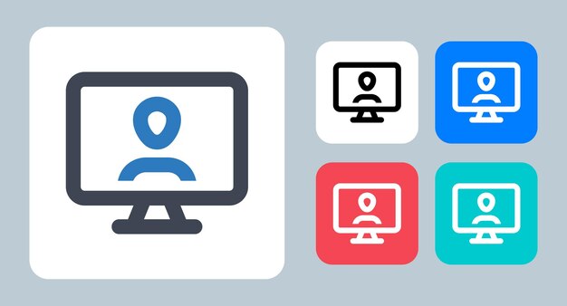 Computer User icon vector illustration line outline icons
