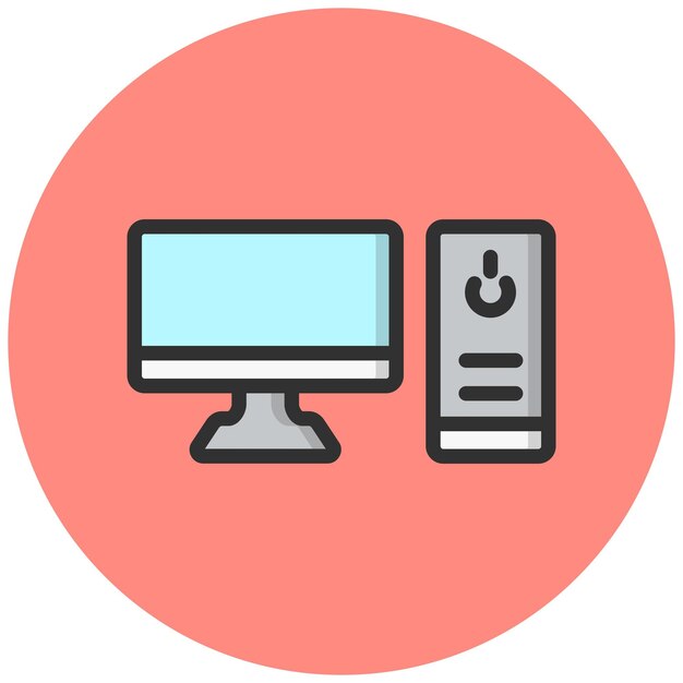 Computer Vector Icon Design Illustration