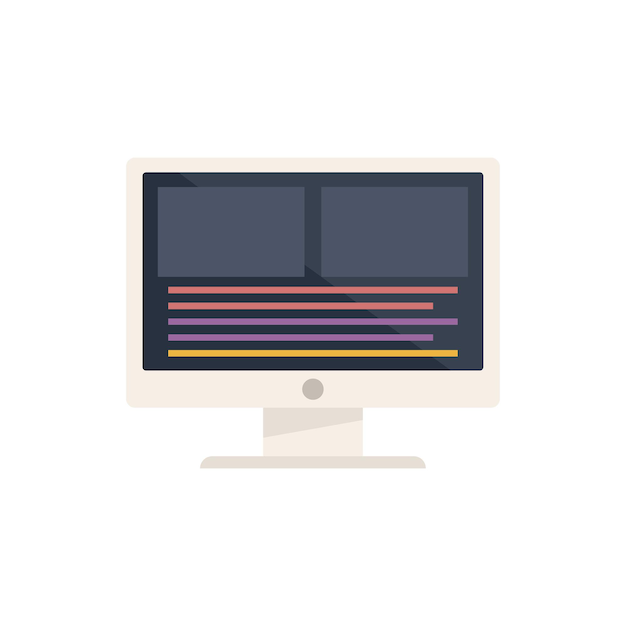 computer video edit icon flat vector design production audio film editor isolated