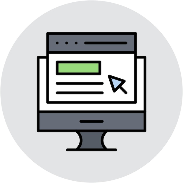 Computer Website Vector Illustration Style
