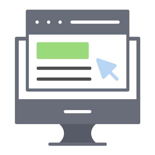 Computer Website Vector Illustration Style