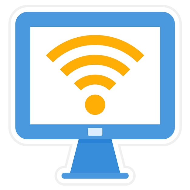 computer wifi icon vector image can be used for networking and data sharing