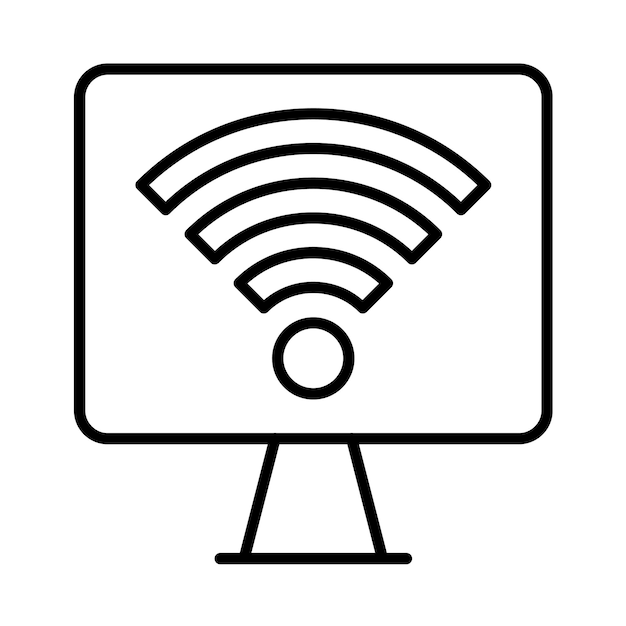 Computer Wifi Line Illustration