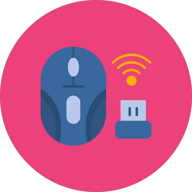 computer wireless mouse flat illustration