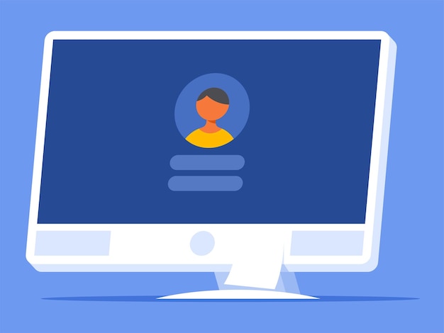Computer with login window PC Vector graphics