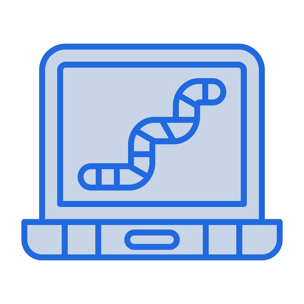 Computer Worm Blue Tone Illustration