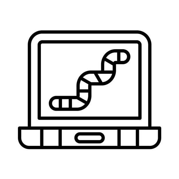 Computer Worm Line Illustration