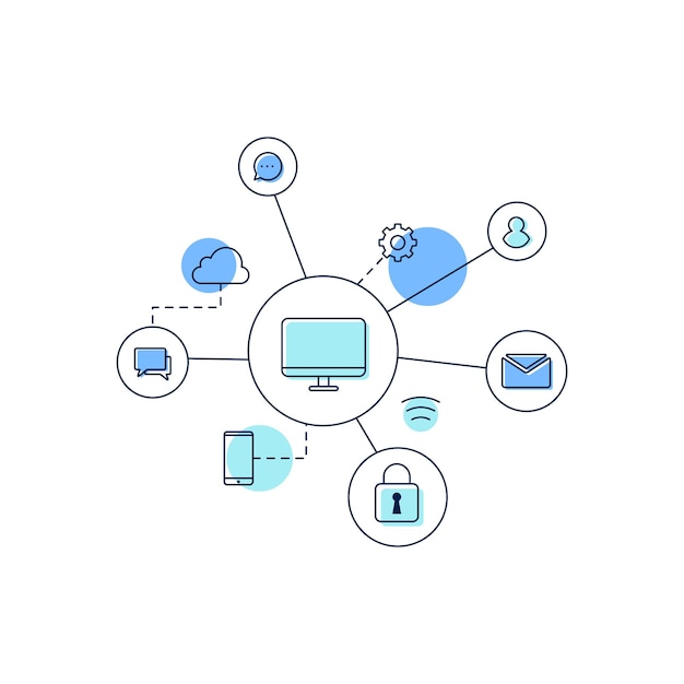Computing network Vector icon design illustration Template