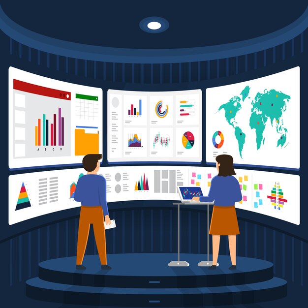   concept businessman analysis digital data.  illustrate