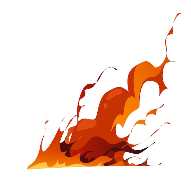 Concept Explosion fire smoke This flat vector concept cartoon design