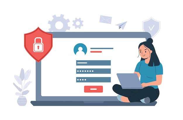 concept illustration of twostep authentication vector illustration