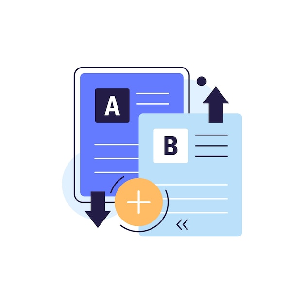 concept of a b testinguser feedbackbug fixingcomparison process mobile and desktop application