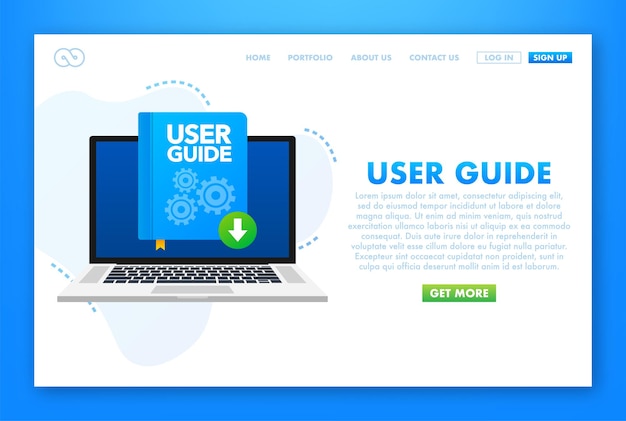 concept user guide book for web page banner social media vector illustration