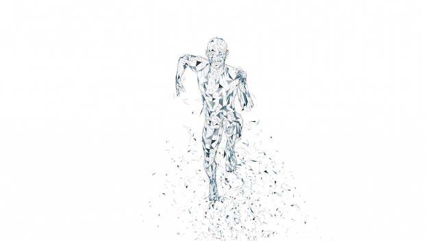 conceptual abstract running man