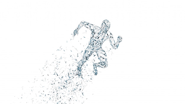 conceptual abstract running man