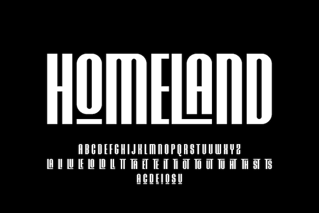 Condensed display font vector with alternates and ligatures