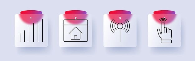 connectivity set icon growth chart smart home wireless signal touch command network technology data transmission digital automation online communication