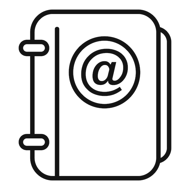 Contact book icon outline vector Web interface Ui lock