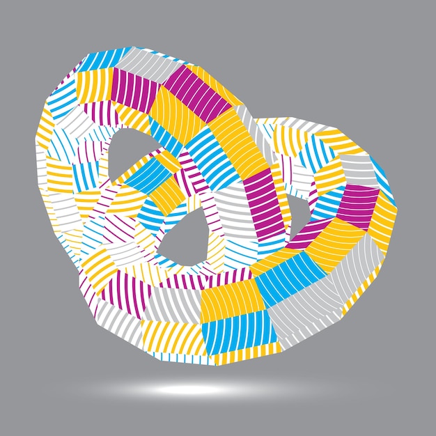 Contemporary technology bright stylish architectural vector construction, abstract 3d colorful striped figure.