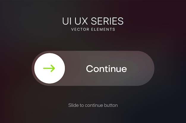 Continue button. Slide to continue. Slide to answer. Accept button. Next icon. UI UX vector elements