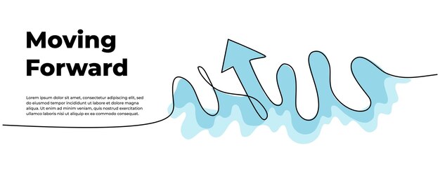 continuous line design of arrow one line decorative elements drawn on a white background
