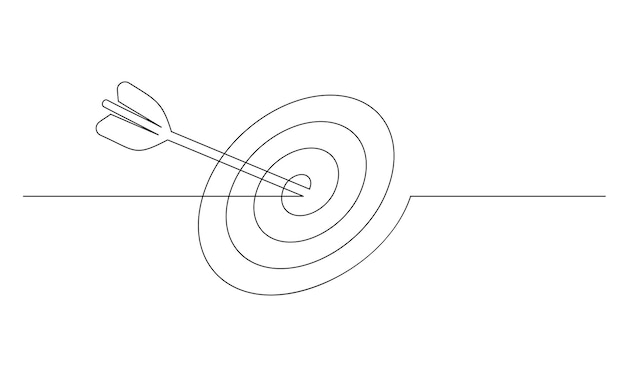 Continuous line drawing of arrow in center of target design