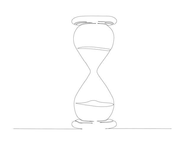 continuous line drawing of hourglass one line of hourglass hourglass continuous line art editable outline