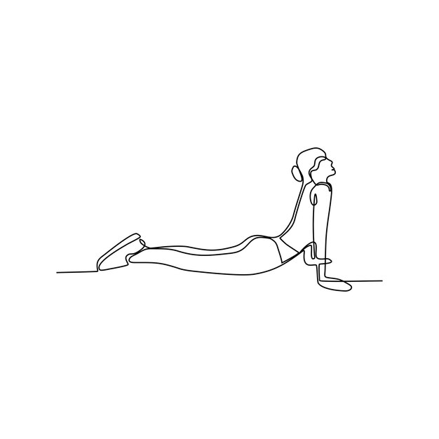 continuous line of women doing sports