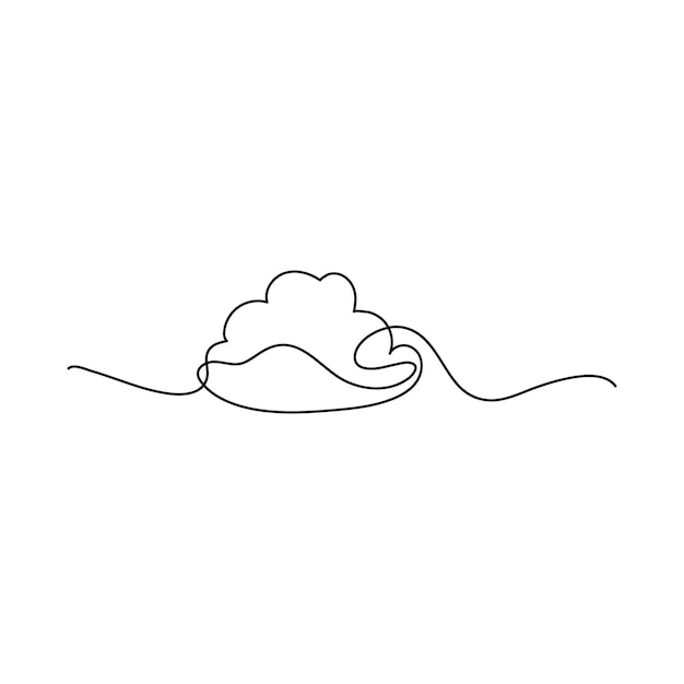 Continuous one line cloud icon Vector illustration