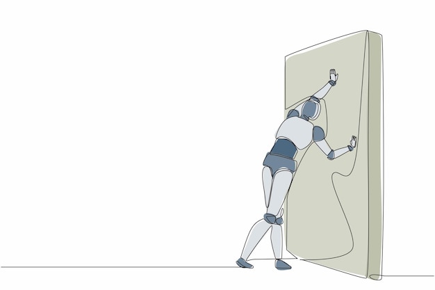 Continuous one line drawing robot pushing a wall Challenge and problem solution Future robotics