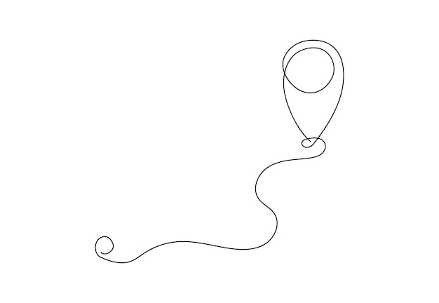 continuous one line illustration seamless travel route map with gps marker pin road icon delivery