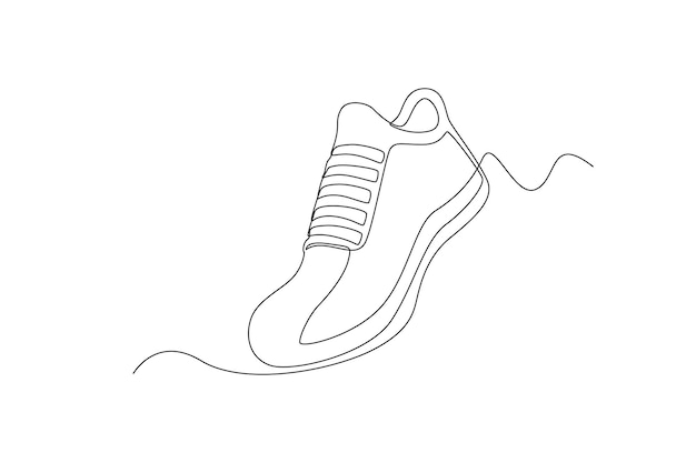 Continuous simple lines create an image of a casual shoe simple line continuous line simple design