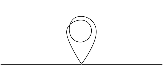 Continuous single line art drawing of route location concept pointers travel vector illustration