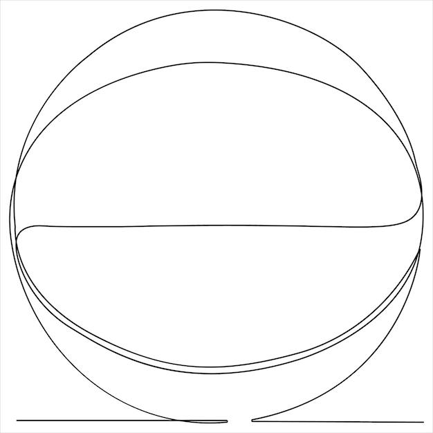 Continuous single line drawing basketball sport ball concept single line draw style vector