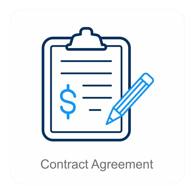 Contract Agreement deal and icon concept