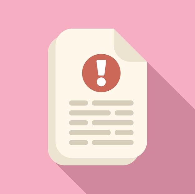 Contract disclaimer icon flat vector Paper document