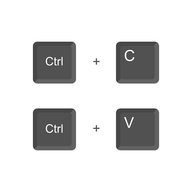 control button c and control button v usually used to design on a computer