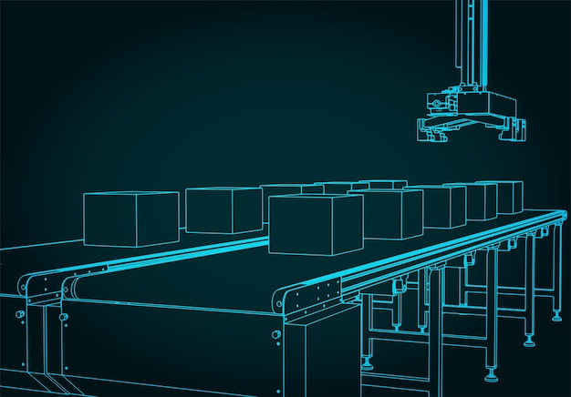 Conveyor line and robotic manipulator blueprints