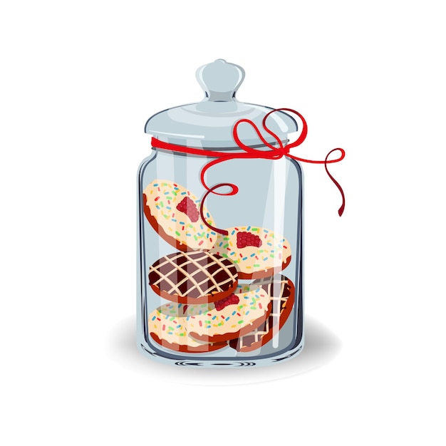 cookie jar design with bow on isolated background
