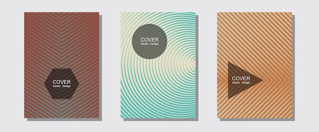 Cool flyers set vector halftone poster backgrounds
