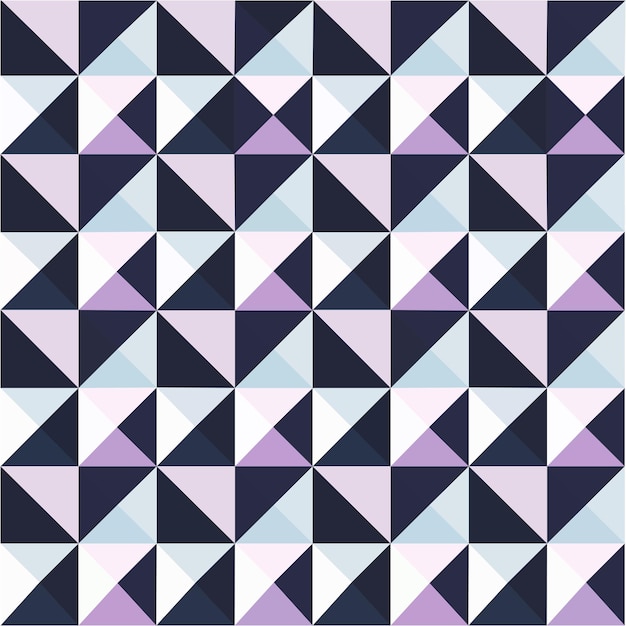 Cool Tessellating Triangles 3D Faceted Blue and Purple Pattern Design
