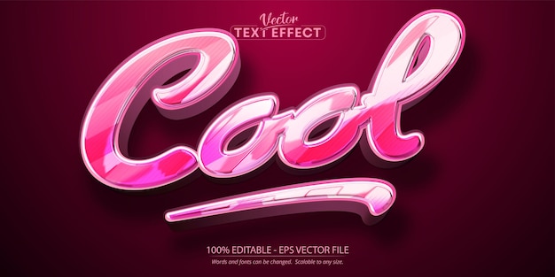 cool text effect, editable pink cartoon text style