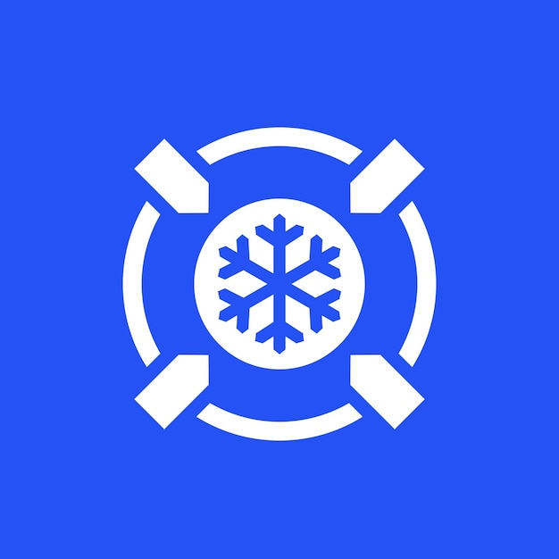 cooling freezing icon on blue