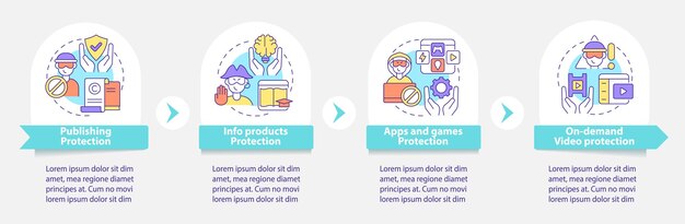 Copyright protection vector infographic template