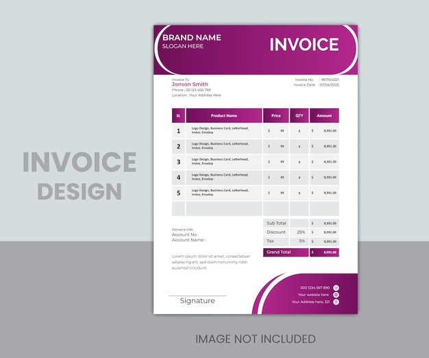 corporate invoice design