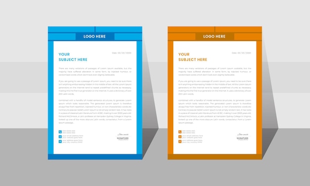 corporate modern letterhead layout design