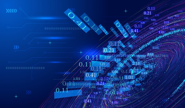 Cosmic vortex dynamic particle Data network technology big data vector background